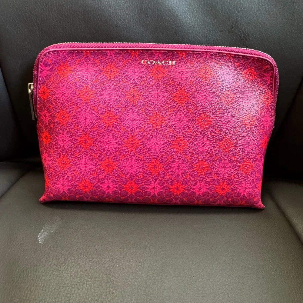 Coach Magenta Signature Cosmetic Case